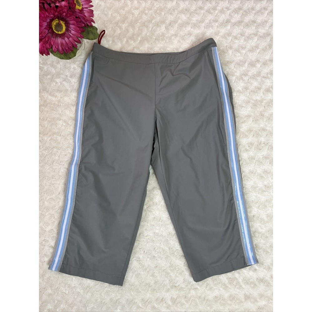 Prada Sport Nylon Blend 3/4 Length Track Pants Athletic Zip Sz 40